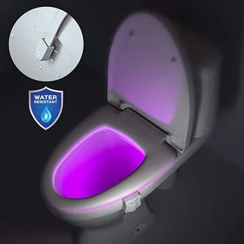 1-10VNT Smart PIR Judesio Jutiklis Tualeto Sėdynė Naktį Šviesa 16 Spalvų Apšvietimas unitazo LED Luminaria Lempos WC Tualeto Šviesos