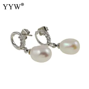 1 pora auskarai gėlavandenių perlų auskarai ašaros natūralus baltas mergaitėms moteris osioms šalies dovanų fine jewelry 82858