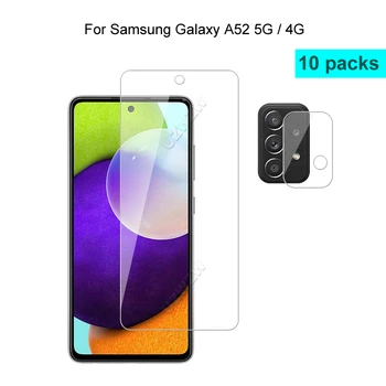 10 paketus, Skirtus Samsung Galaxy A52 ( 5G / 4G ) Fotoaparato Objektyvas Filmas & Screen Protector Guard Apsauginė HD Grūdintas Stiklas 127404