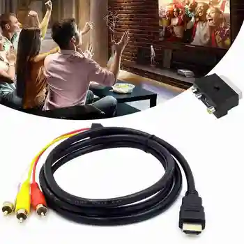 1080P HDMI suderinamus S-video į 3 RCA Av Audio Kabelis Projektorius / DVD / TV Garso Jungtis Phono su Adapteriu 3RCA Scart 134259