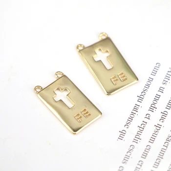 10vnt Aukso spalvos Fe laiškas / Kryžius pakabukas, Aukso Metalo Pakabukas Karoliai, Papuošalai Priėmimo