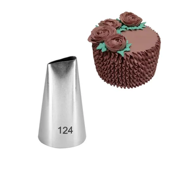 124# Žiedlapis Patarimai Nerūdijančio Plieno Apledėjimo, Vamzdynų, Purkštukų Tortas Dekoravimo Pyragai, Bandelės, Antgalių Rinkiniai, Cupcake Įrankiai Bakeware 174667