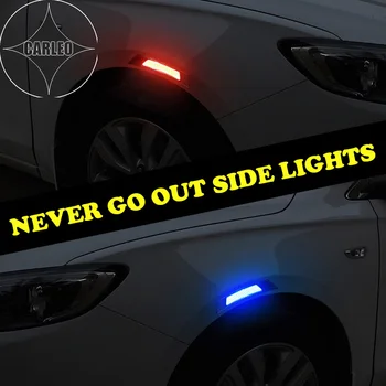 12pcs Automobilio šviesą Atspindintys Lipdukai Universalus Kia Ceed Ray K5 K7 Sorento Rio Anglies Pluošto Auto Durų Kėbulo Ratų Antakių Šviesos Apdaila
