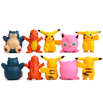 17pcs/daug Kawaii Pokemon Pikachu Poliwhirl Jigglypuff Venusaur Žaislai PVC Veiksmų Skaičiai Žaislai 