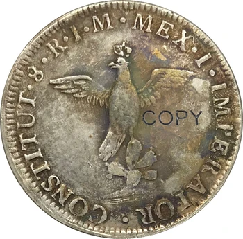 1822 Meksika 8 Reales Cupronickel Padengti Sidabro Monetos Kopija 2250