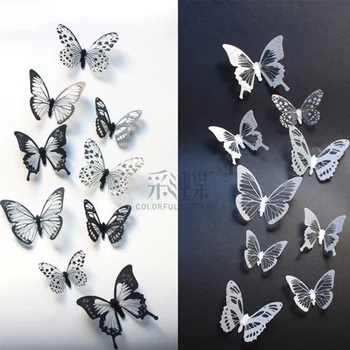 18pcs/daug 3d Crystal Butterfly Siena Lipdukas Gražių Drugelių Art Lipdukai Namų Dekoro Lipdukai, Vestuvių Dekoravimas Ant Sienos 157124
