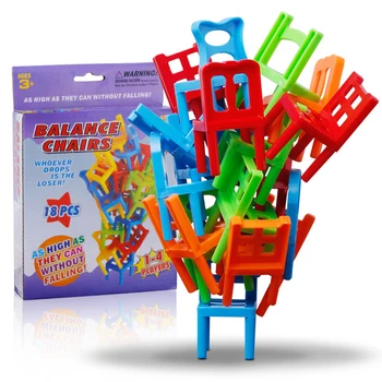 18pcs Surinkto Modelio Kūrimo Rinkiniai Įrankis Kėdės Pusiausvyrą Blokai Plastiko Surinkimas Krovimas Kėdės Vaikams Švietimo Žaislas 123685
