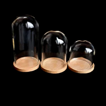 1pc 1:12 Lėlių Miniatiūriniai Stiklo Ekranas Bell Jar-Bazė Lėlių Apdailos Reikmenys 183857