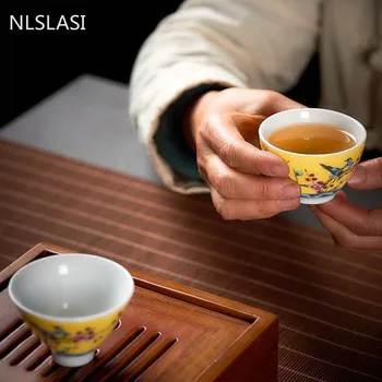 1PC Jingdezhen Rankų darbo Keramikos teacup Boutique maži arbatos dubenėlį kinų porceliano Arbatos rinkinys, Priedai, nešiojamų Meistras Teacup 35362