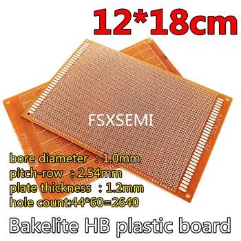 1pcs Bakelite HB plastiko valdybos Universalų grandinių bandymo valdybos Skylė plokštelę 2.54 mm PCB 5x7 6x20 7x9 9x15 10x15 12x18 13x25 18x30cm 140443