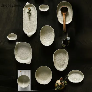 1pcs Keramikos Suši Virtuvės Indai Vaisių Lėkšte Dubenį Desertas Plokštės Japonų Stiliaus Žuvų Plokštė Salotos Plokštelės Binaural Plokštė