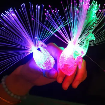 1pcs Spalvingas Povas Apakinti Piršto Šviesos Žiedas Lazerio LED Rave Šalis Džiaugtis Švyti Sijų Įdomus Povas Lempos