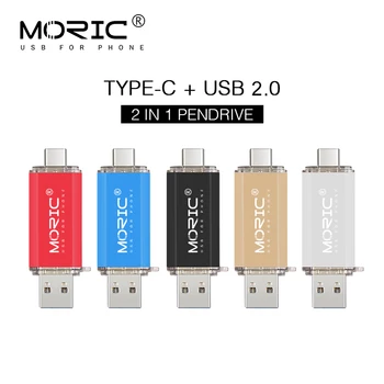 2 in 1 USB 2.0 Tipas-c Pen Ratai pasukti USB Flash Drive 8GB 16gb 32gb 64gb 128 GB 