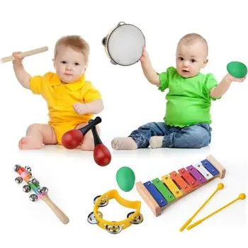 20 Vnt Bamblys & Baby Muzikos Instrumentų Rinkinys - Mušamieji Žaislas Įdomus Vaikams Žaislai, Mediniai Kselofonu Glockenspiel Žaislas Ritmo Grupė S 195697