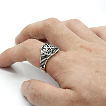 2019 karšto 925 sterlingas sidabro ponios žiedas turkijos retro stiliaus kirvis žiedas papuošalai, vyrų mados, papuošalai naują įrašą