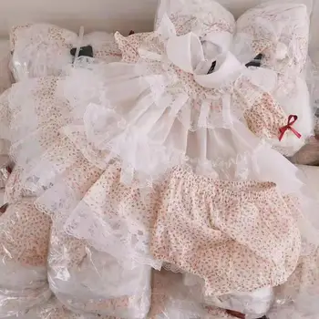 2020 metų Vasaros ispanų Lolita princess dress baby girl drabužiai nėrinių susiuvimo suknelė mergaitėms birthday party dress vestidos Y2620 986