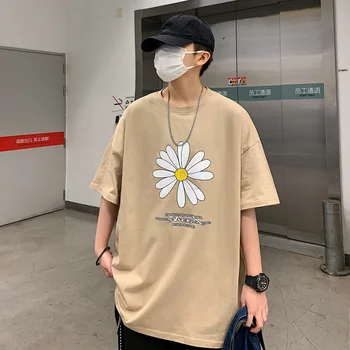 2020 metų Vyrų Vasaros Floower Harajuku T-shirts Vyras INS Atsitiktinis Japonijos Streetwear Tshirts Vyrų korėjos Medvilnės Drabužius 4XL 38895