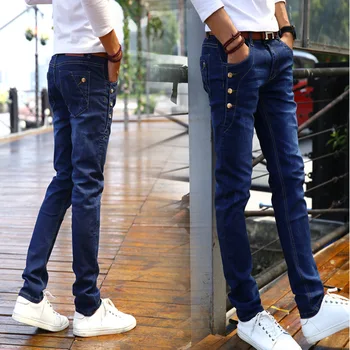 2020 nauji vyriški džinsai ruožas slim fit laukinių atsitiktinis džinsus, aukštos kokybės 164306