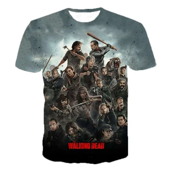 2020 Siaubo TV serialas The Walking Dead 3D Atspausdintas Marškinėliai Vyrams Moterys Mados Atsitiktinis marškinėliai Hip-Hop Streetwear Negabaritinių Tee Viršūnės 94673