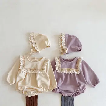 2021 m. pavasarį mergina kūdikių Siamo Romper nėrinių ilgomis rankovėmis trikampis laipiojimo drabužius siųsti bžūp kūdikių drabužiai mergaitėms 165889