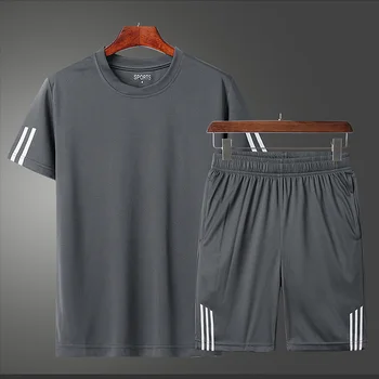 2021 m. vasaros sporto naujas mados veikia fitneso greitai džiūsta trumpas rankovės marškinėliai šortai vyriški 2-piece set 126252