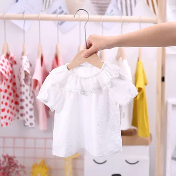 2021 m. vasarą karšta mergina korėjos versija tendencija grynos spalvos, paprasti ir atvėsti kūdikio marškinėliai, vaikiški baltos spalvos marškinėliai gamykloje tiesiogiai