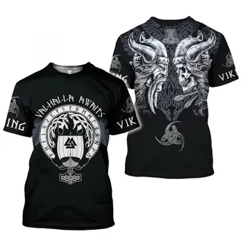 2021 m. Vasarą Naujas Vyrų Viking 3dt Marškinėliai Spausdinimas Drabužių, Karšta Tendencija Punk T-shirt Harajuku Vyrų Viršų 62560