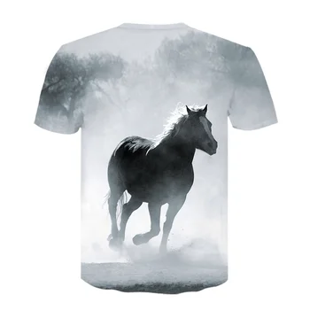 2021 Mados 3D Arklių Print T Shirt vyrams Komfortą Paauglių Vasaros Juokinga Gyvūnų Spausdinti Viršų trumpomis Rankovėmis Marškinėliai vyrams drabužius Viršūnės 78017