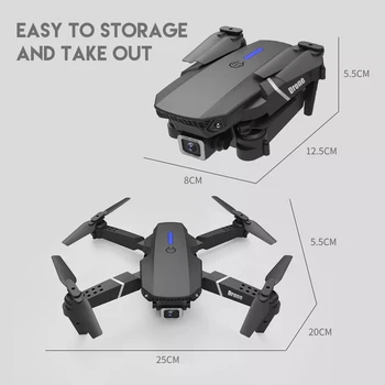 2021 Naujas E525 PRO Mini Drone 4K HD Dual Camera 1080P WIFI FPV Drone Aukštis Išlaikyti Sulankstomas RC Sraigtasparnis Dron Dovana Žaislas 156650