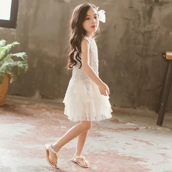 2021 Naujas Mergaičių Princesė Suknelės Elegantiškas, Gražus Suknelės Vaikams, Vaikams Mergina Crystal Nėrinių Sluoksnių Suknelė Šalies Šokių Suknelės 16523