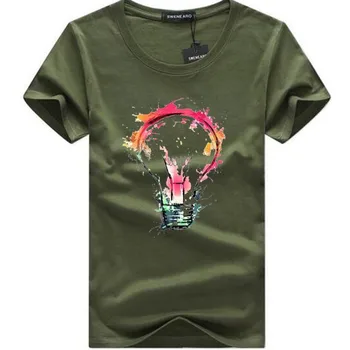 2021 vyriški T-shirt Vasaros Mados Įdomus Lemputės 3D Spausdinimo Atsitiktinis O-Kaklo trumpomis Rankovėmis Viršuje T-shirt 73885