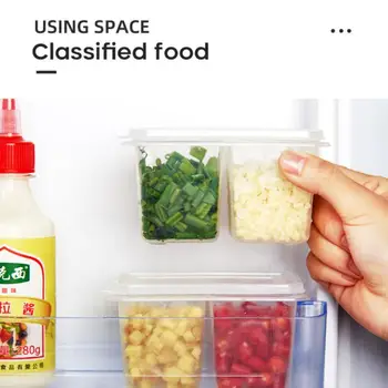 2VNT Maisto Saugojimo Konteineris Plastikinis Virtuvės Šaldytuvo, Makaronų Dėžutės Multigrain Bako Skaidrus Sandarios Skardinės Namų