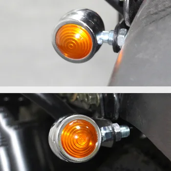 2vnt Retro Motociklų posūkių žibintai Lempa Motokroso Gintaro Objektyvas lemputė IP66 atsparus Vandeniui Motociklą Indikatorius, Indikatorių Šviesos