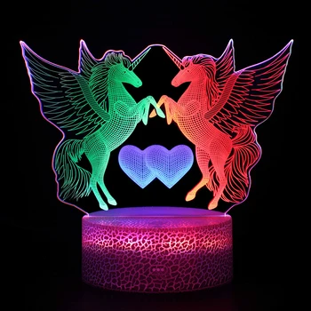 3 Akrilo Plokštės Lazerio Naktį Žibintai 3D Led Lempos Povas Naujumo, Šviesos, Miegamasis Apdailos Dinozaurų naktinė lempa Vaikams Dovanų Stalo Lempos