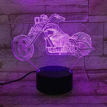 3D Naktį Šviesos Motociklų 3D Lempos, LED Lemputės, Blykstės Motorinių Led Daugiaspalvis Apšvietimas Pakeisti RGB Tėtis Gimtadienio Dovana, Namų Interjero Dizainas 130428