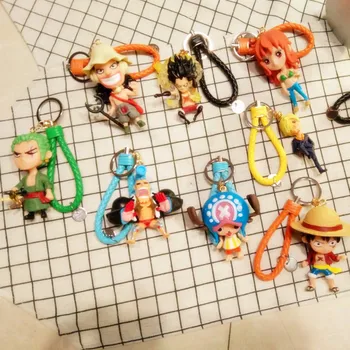 3D PVC Keychain Veiksmų Vienas Gabalas Luffy Zoro Sanji Paveikslas Modelis, Žaislų Krepšys Pakabukas Vienas Piec Anime Pav Key Finder Gerbėjų Dovanos 7033