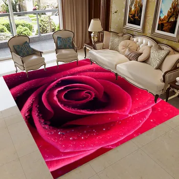 3D Romantiškų Raudonų Rožių Spausdinti Kilimų Namų Puošybai Kilimų Gyvenimo Kambario, Miegamasis Vandeniui Kilimų Apdailos Salonas Kilimas 85271