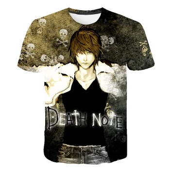 3D Spausdinimo Death Note, T-shirt 2021 m. Vasarą Trumpas Rankovės Mados Paauglių Mergaičių Drabužius Atsitiktinis, Madinga Vyrų, Moterų Kostiumas