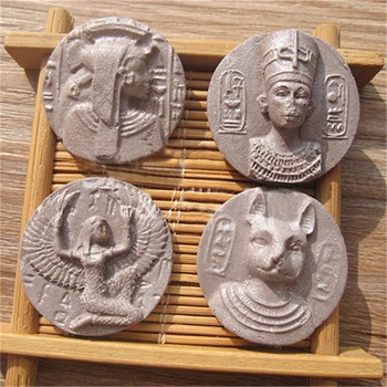 4 Skylių Egipto Sfinksas Faraonas Silikono Formos Minkštas Slapukas Šokolado Tortas Dekoravimo Įrankiai, Monetos, minkštus saldainius 