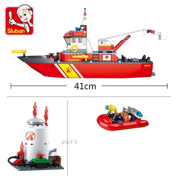 429Pcs Miesto Priešgaisrinės Policijos Jūrų Gelbėjimo Valtis Laivo Modelį, Statyba Blokai Rinkiniai Brinquedos Plytų Švietimo Žaislai Vaikams 123234