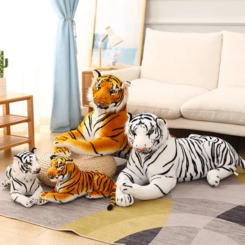 50-110cm Gyvas Tigras Pliušiniai Žaislai Žiaurus Laukinių Gyvūnų Modeliavimas Balta Ruda Miško Karalius Lėlės Vaikams, Vaikų Gimtadienio Dovanos
