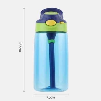 500ml Permatomas Vaikų Vandens Butelių Be BPA Praktinių Lauko Sporto Pėsčiųjų Drinkware Nešiojamų Vandens Puodelis su Šiaudų 162657