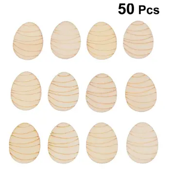 50pcs Kūrybos Kiaušinio Formos Mediniai Skiltelės 