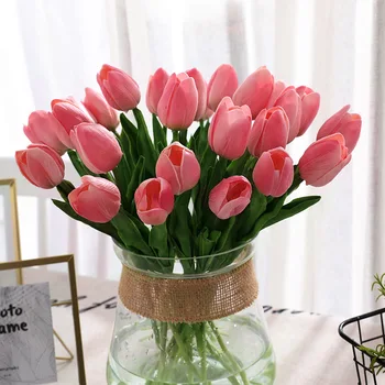 5vnt Nauji Silikono Tulpių Dirbtinių Gėlių Nekilnojamojo Touch Netikrą Gėlių Puokštės, Vestuvių Dekoravimas Gėlėmis Namų Dekoro Garen