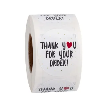 #60500 Vnt./roll Turas Dėkojame už Jūsų Užsakymo Širdies Lipdukas Rankų darbo Antspaudas Etikečių Popieriaus Sandarinimo etiketės lipduką 