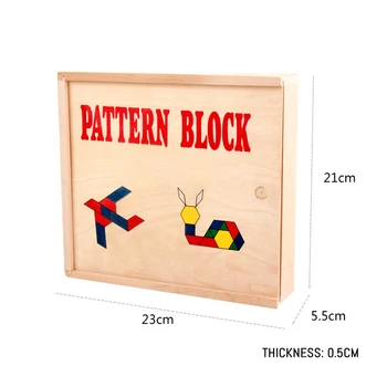 60pcs/set Įvairių Blokų Serija Classic Surinkti Medinis Žaislas Pažinimo Geometrijos Tangram Dėlionė Baby Švietimo Žaislai Vaikams 160335