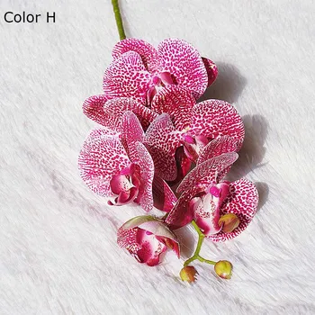 6Heads/filialo nekilnojamojo liesti plastiko, Dirbtinės Gėlės Orchid netikrą Drugelis Drugelis Orchidėjų Namų lentelė, Vestuvių Dekoravimas flores 177811