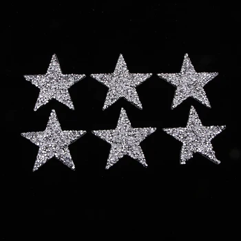 6Pcs Drabužius Pentagram Žvaigždė Crystal Pleistras Lipduko Klijų Populiarus Priedai Karšto Gręžimo Šviečia