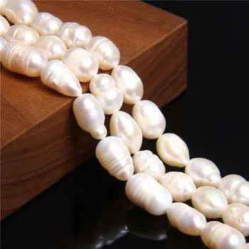 7-8mm Gamtos nekilnojamojo ryžių, bulvių juostelės ovalo gėlavandenių perlų karoliukų gija prarasti mėtyti perlų karoliukai tiekimo papuošalai todėl moterys 