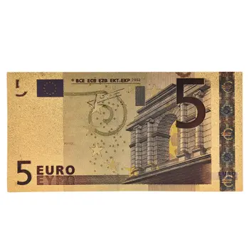 7pcs 5 10 20 50 100 200 500 EUR Aukso Banknotų 24K Aukso Netikrą Popierinių Pinigų Kolekcija Eurų Banknotų Nustato Karšto Pardavimo 77404